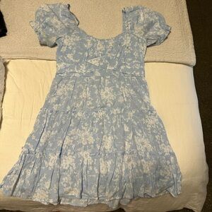 TJ Maxx white and blue flower dress